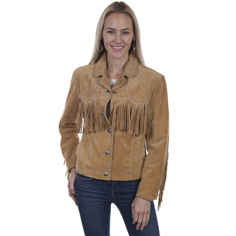 Scully Ladies Suede Fringe Jacket - Old Rust #1