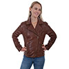 Scully Ladies Motorcycle Jacket w/Grommets - Brown