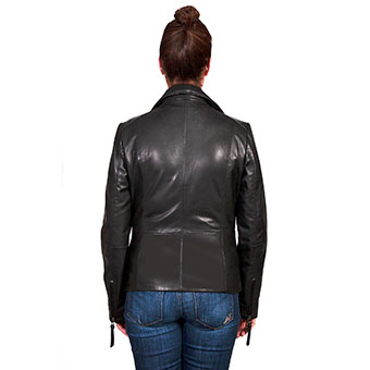 Scully Ladies Zip Front Lamb Leather Jacket - Black #2