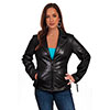Scully Ladies Zip Front Lamb Leather Jacket - Black