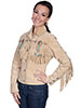 Scully Ladies Boar Suede Fringe & Beaded Jacket - Chamois