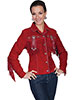 Scully Ladies Boar Suede Fringe & Beaded Jacket - Red