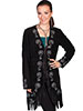Scully Ladies Fringe Embroidered Suede Coat - Black