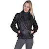 Scully Ladies Leather Motorcyle Jacket w/Buckles- Black