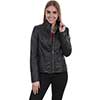 Scully Ladies Zip Front Leather Jacket - Black