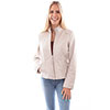 Scully Ladies Zip Front Leather Jacket - Beige