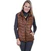 Scully Ladies Ribbed Leather Vest - Cognac Soft Lamb