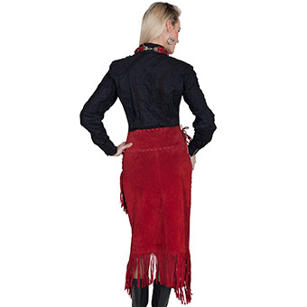 Scully Ladies Boar Suede Skirt - Red #2