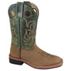 Smoky Mountain Children's Jesse Square Toe Boot - Brown Distress/Green Crackle