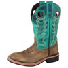 Smoky Mountain Youth's Jesse Square Toe Boot - Brown Distress/Turquoise