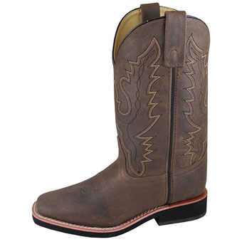 Smoky Mountain Women's Pueblo Leather Western Boot - Dark Crazy Horse #1