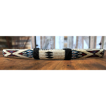 Hand Hitched Horse Hair Hatband - Aztec #2